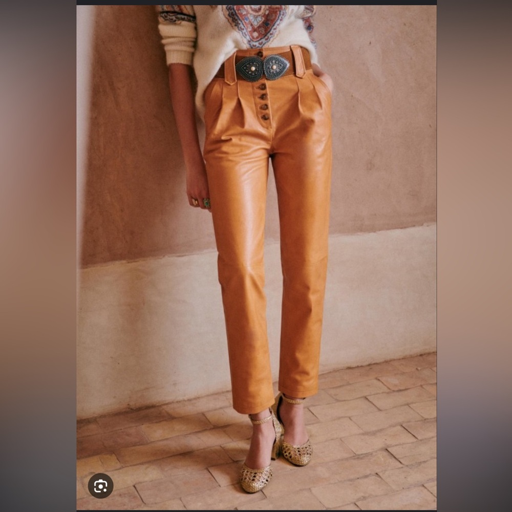 Sezane TONIO Leather Trouser size 6 Brand New